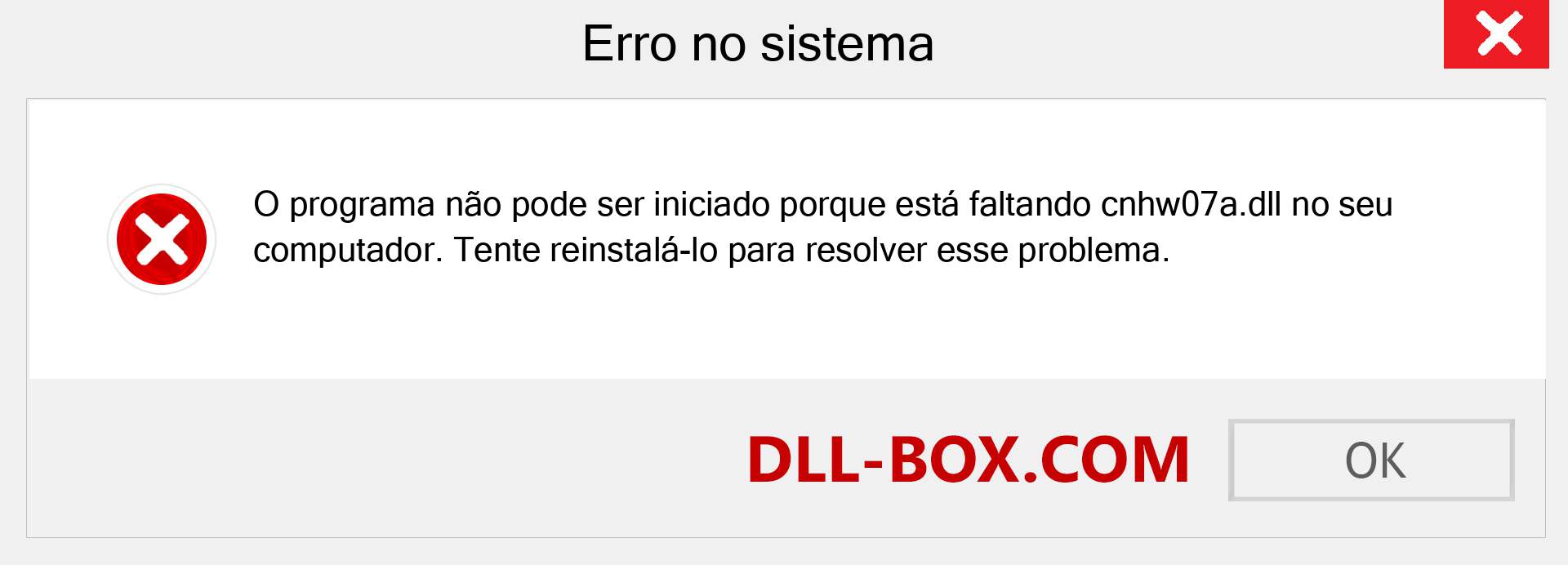 Arquivo cnhw07a.dll ausente ?. Download para Windows 7, 8, 10 - Correção de erro ausente cnhw07a dll no Windows, fotos, imagens